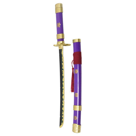Imagen de Mini-Katana Enma Morada de Zoro de One Piece parte de nuestra colección en Espadas y más, sitio oficial.