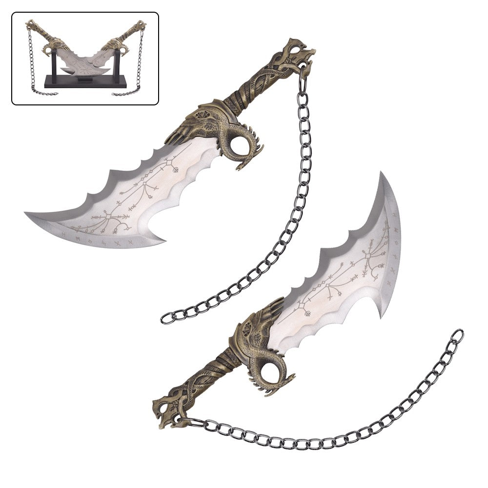 Dagas Decorativas de Acero Cuchillas del Caos de Kratos de God of War