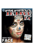 Imagen única de: Tatuaje Temporal De Cara De Calavera De Azúcar