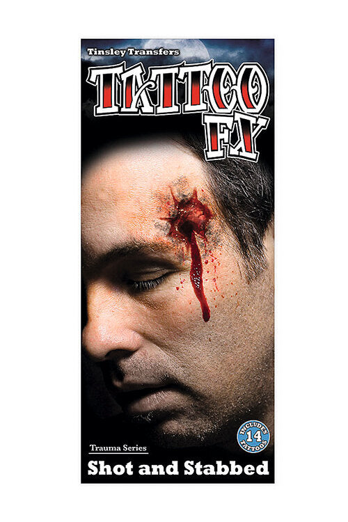 Imagen única de: Tatuaje Temporal De Disparo Y Apuñalamiento