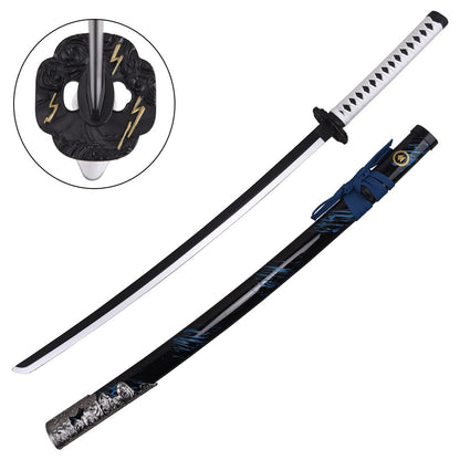 Katana Decorativa de Bambú Sable Azul de Sakai Espada de Jin de Ghost of Tsushima