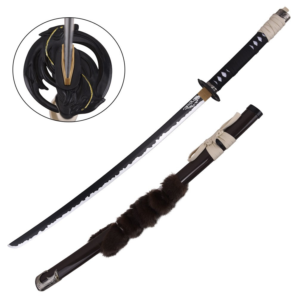 Katana Decorativa de Bambú Hoja del Lobo de Atsu de Ghost of Yotei