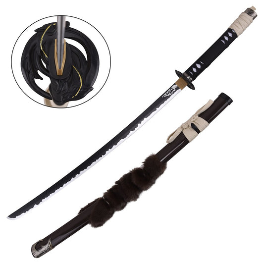 Katana Decorativa de Bambú Hoja del Lobo de Atsu de Ghost of Yotei
