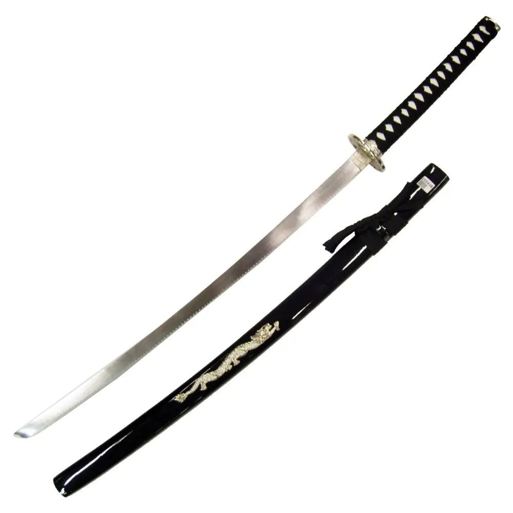 Decorative Japanese Katanas – Black and Red - Diamond Dragon