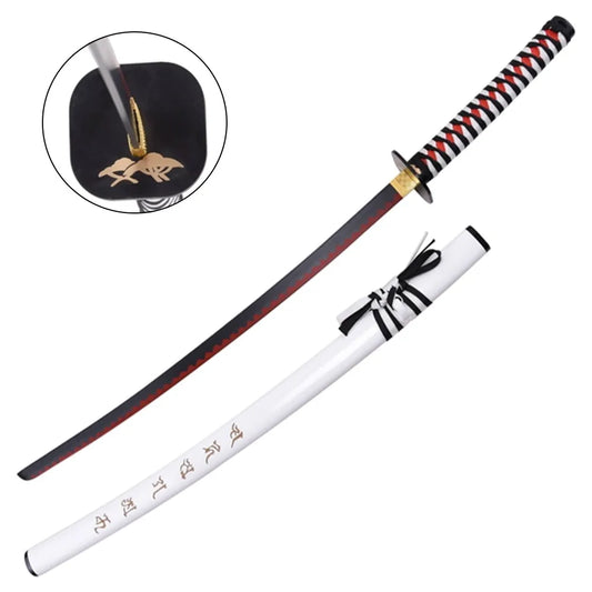 Traditional Japanese Decorative Katana with Wooden Scabbard
