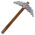 Decorative Minecraft Foam Pickaxe Replica with Pixelated Design