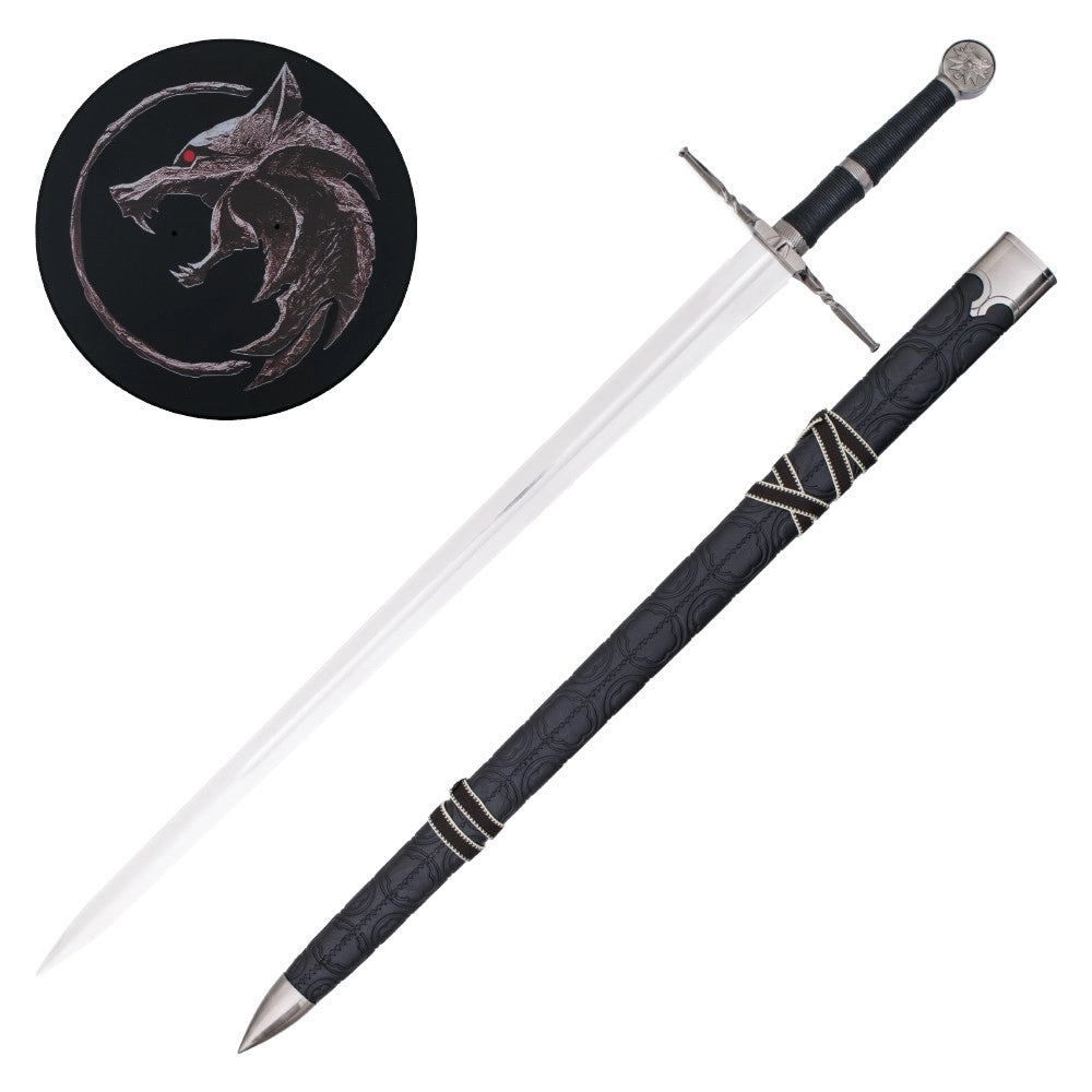 Espada Decorativa de Plata de Geralt - Escuela del Lobo- The Witcher 3
