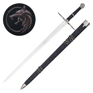 Espada Decorativa de Plata de Geralt - Escuela del Lobo- The Witcher 3