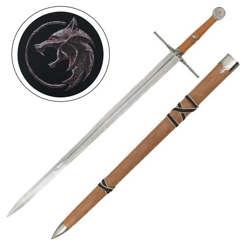Espada Decorativa de Plata de Geralt - Escuela del Lobo- The Witcher 3