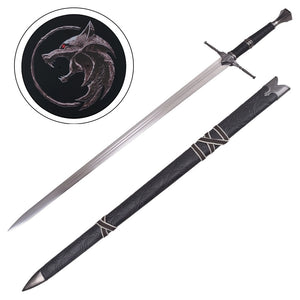 Espada Decorativa de Acero de Geralt - Escuela del Lobo - The Witcher 3