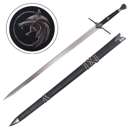 Espada Decorativa de Acero de Geralt - Escuela del Lobo - The Witcher 3