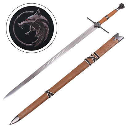 Espada Decorativa de Acero de Geralt - Escuela del Lobo - The Witcher 3