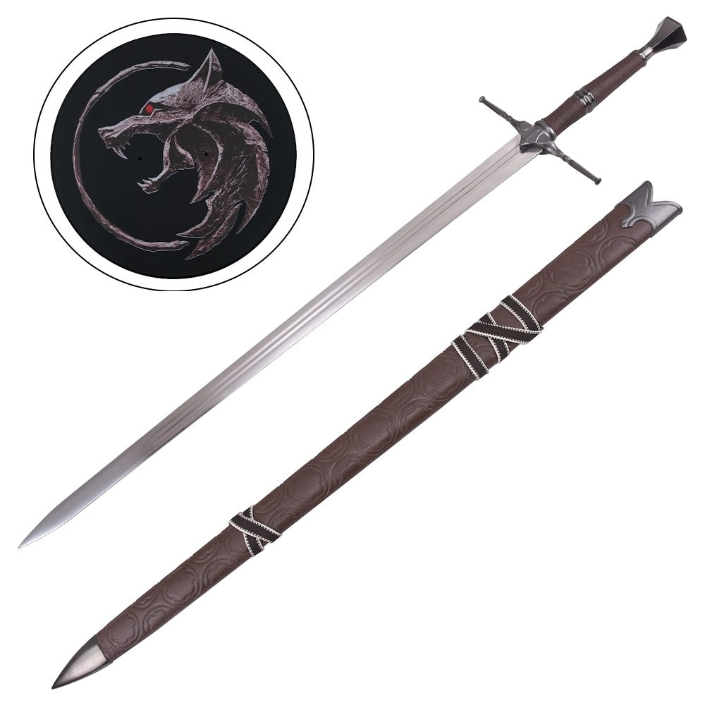 Espada Decorativa de Acero de Geralt - Escuela del Lobo - The Witcher 3