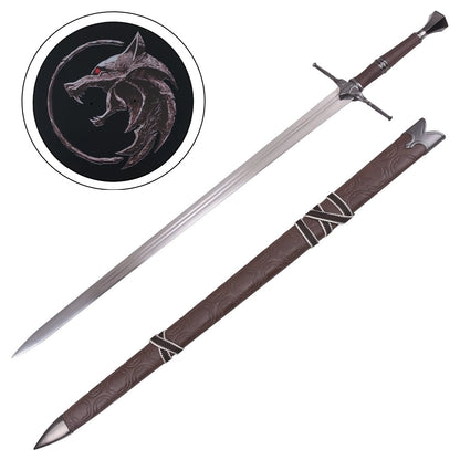 Espada Decorativa de Acero de Geralt - Escuela del Lobo - The Witcher 3