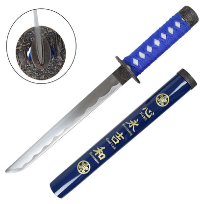 Tanto Decorativo Japonés con Funda de Madera – Negro, Azul, Rojo y Blanco 42.5 cm