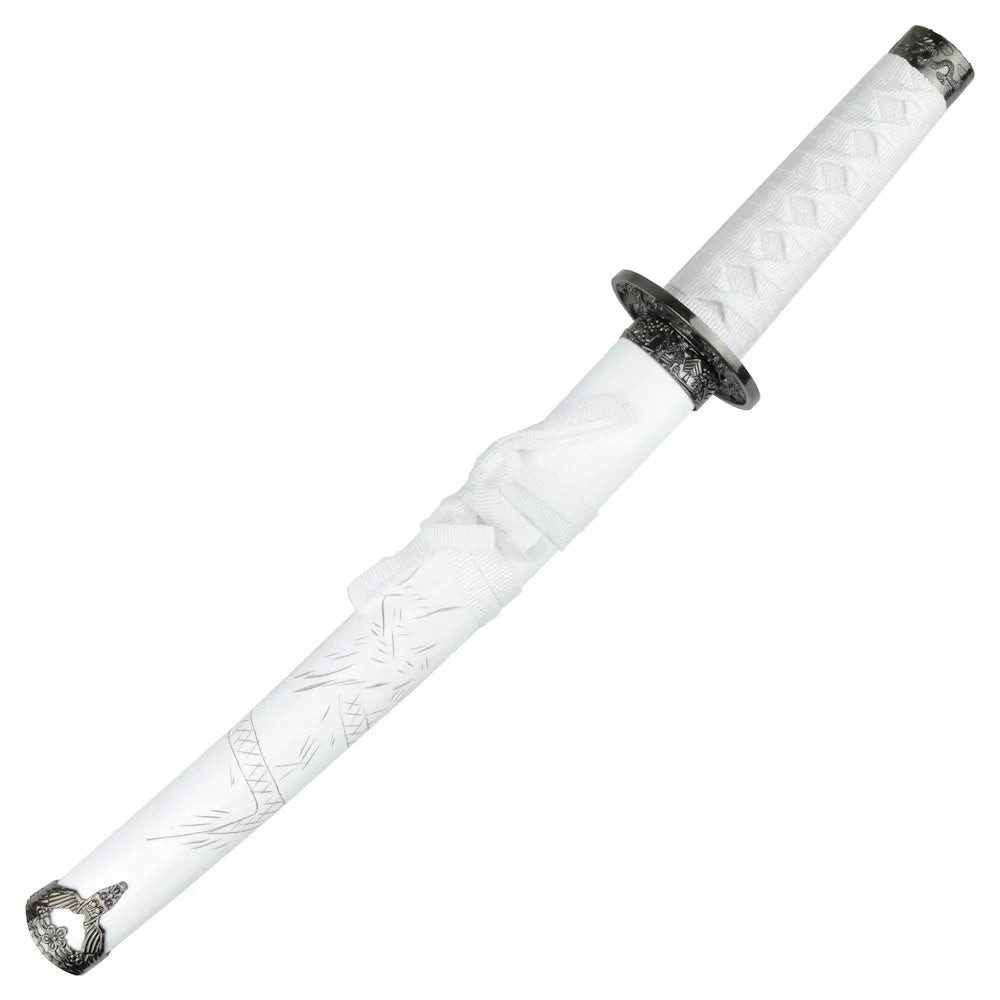 Tanto Decorativo Japonés con Dragón Grabado – Negro, Rojo y Blanco