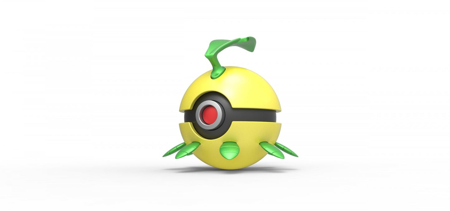 Imagen de Pokeball Artesanal de Bayleef parte de nuestra colección en Espadas y más, sitio oficial. Esta imagen describe  pokeball