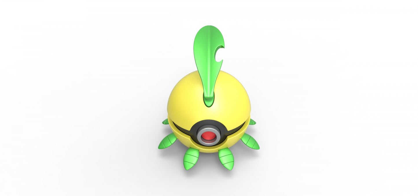 Imagen de Pokeball Artesanal de Bayleef parte de nuestra colección en Espadas y más, sitio oficial. Esta imagen describe  pokeball