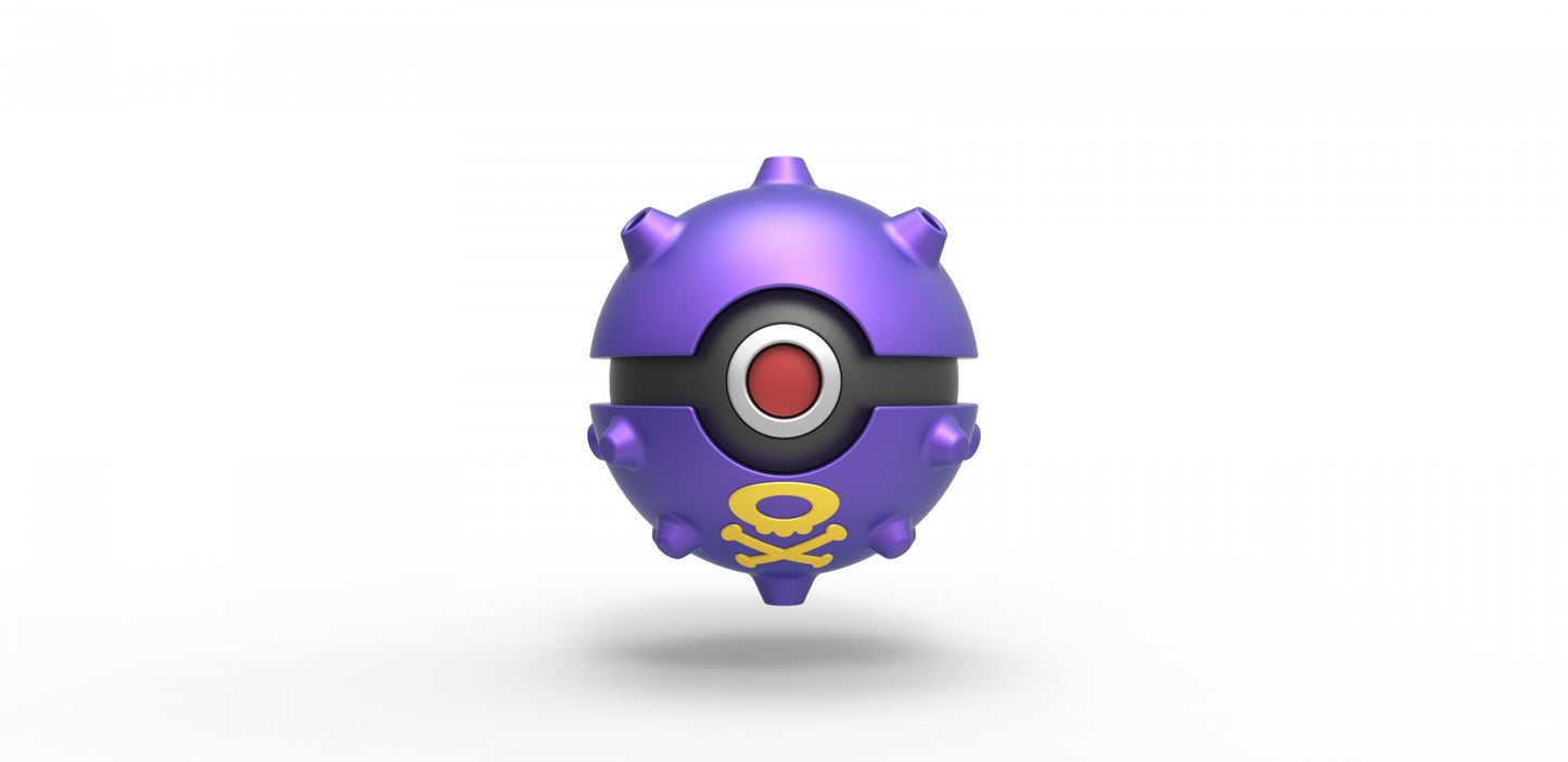 Imagen de Pokeball Artesanal Koffing parte de nuestra colección en Espadas y más, sitio oficial. Esta imagen describe  pokeball