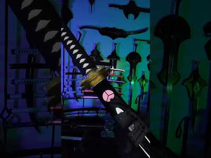 Katana Sushui de Zoro Negra de One Piece de bambú con luces Led
