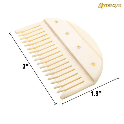 Mythrojan Peine de Hueso Germánico de Dientes Anchos Hecho a Mano - Imagen 3