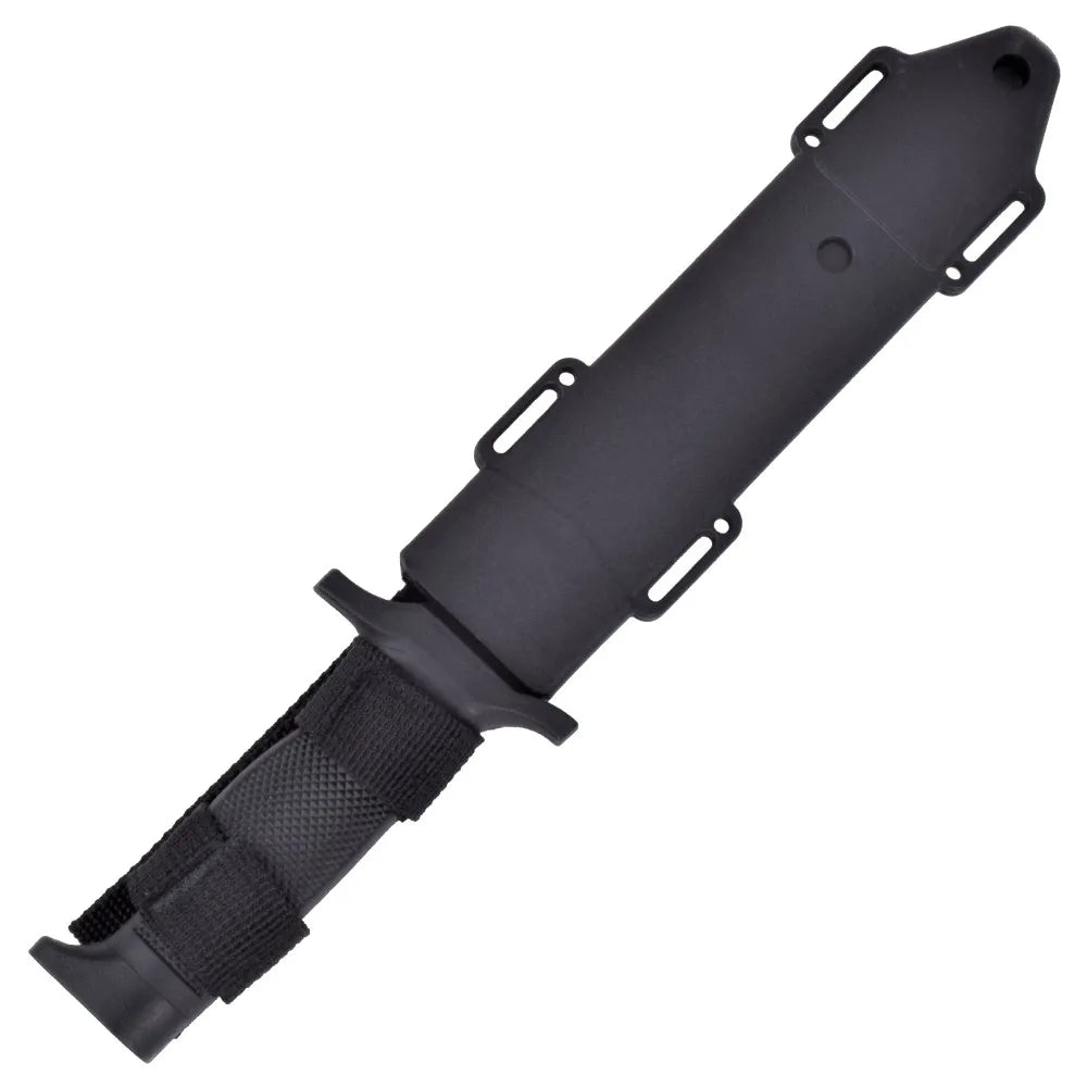 Cuchillo de Caza con Hoja Negra y Mango Engomado – Verde Oliva o Negro