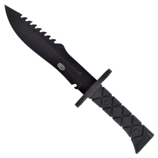Hunting Knife with 21cm Black Blade and Polymer Tactical Sheath