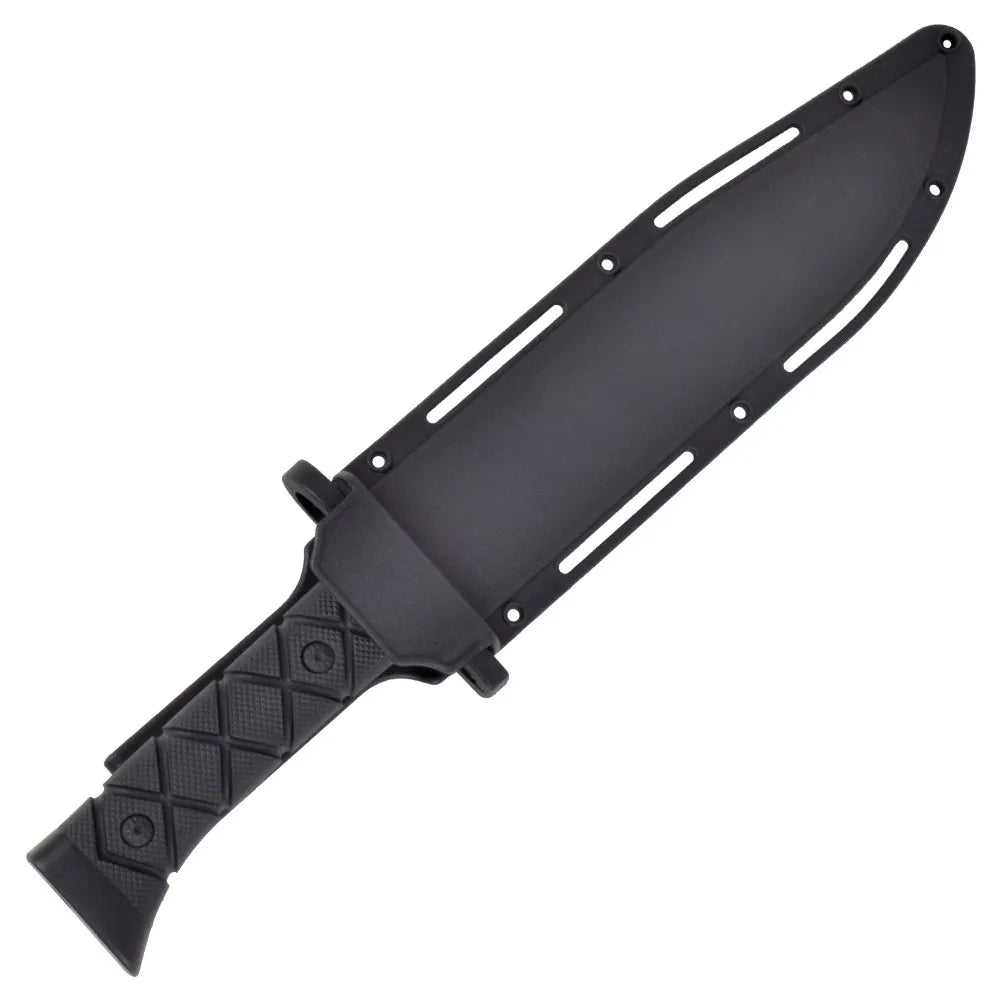 Hunting Knife with 21cm Black Blade and Polymer Tactical Sheath
