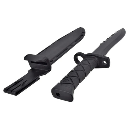 Hunting Knife with 21cm Black Blade and Polymer Tactical Sheath
