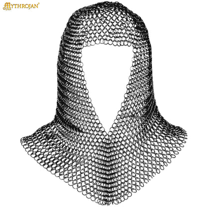 Cofia Medieval de Cota de Malla - 9mm 16 Gauge High Tensile Wire Butted Rings - Imagen 4