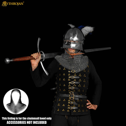 Cofia Medieval de Cota de Malla - 9mm 16 Gauge High Tensile Wire Butted Rings - Imagen 6