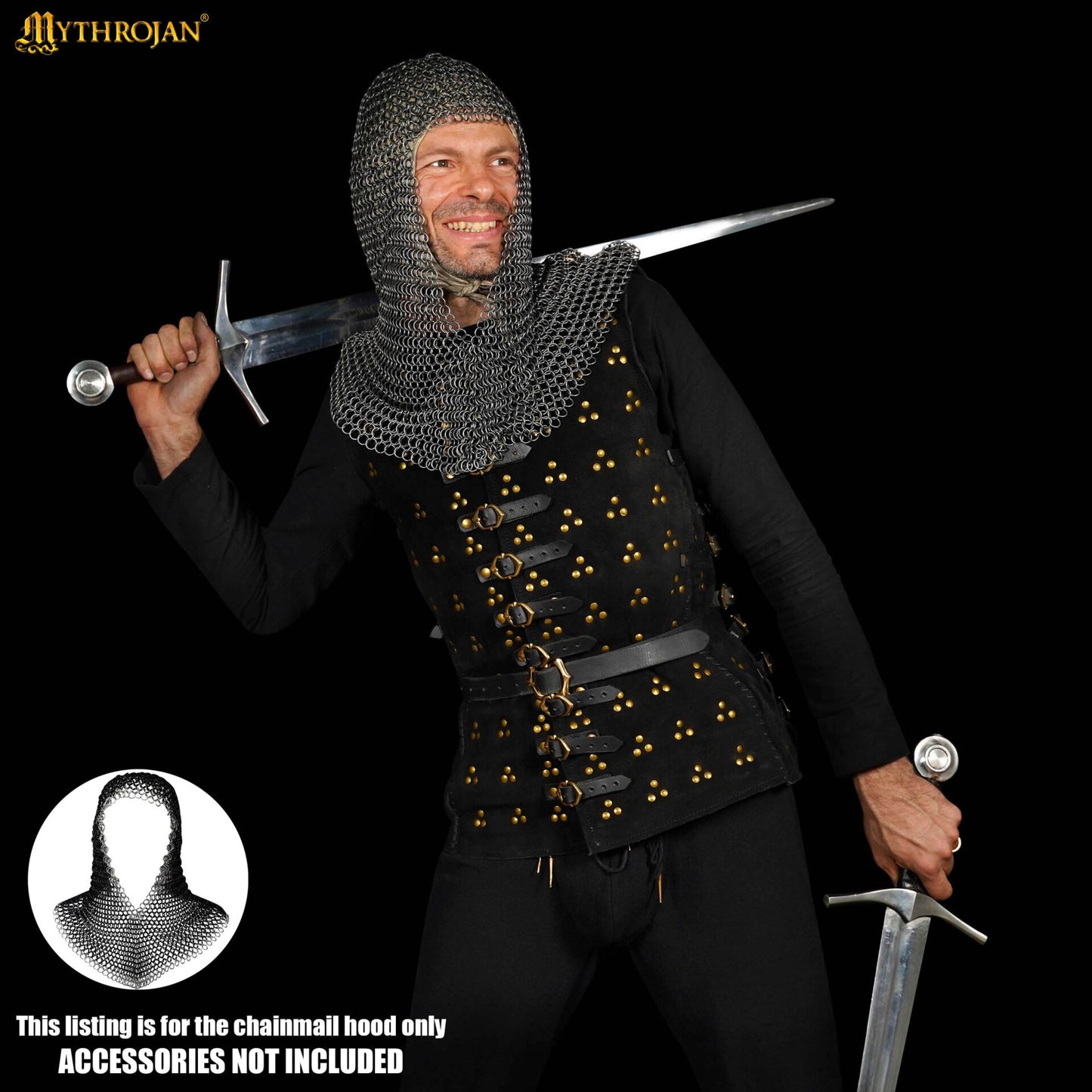 Cofia Medieval de Cota de Malla - 9mm 16 Gauge High Tensile Wire Butted Rings - Imagen 5