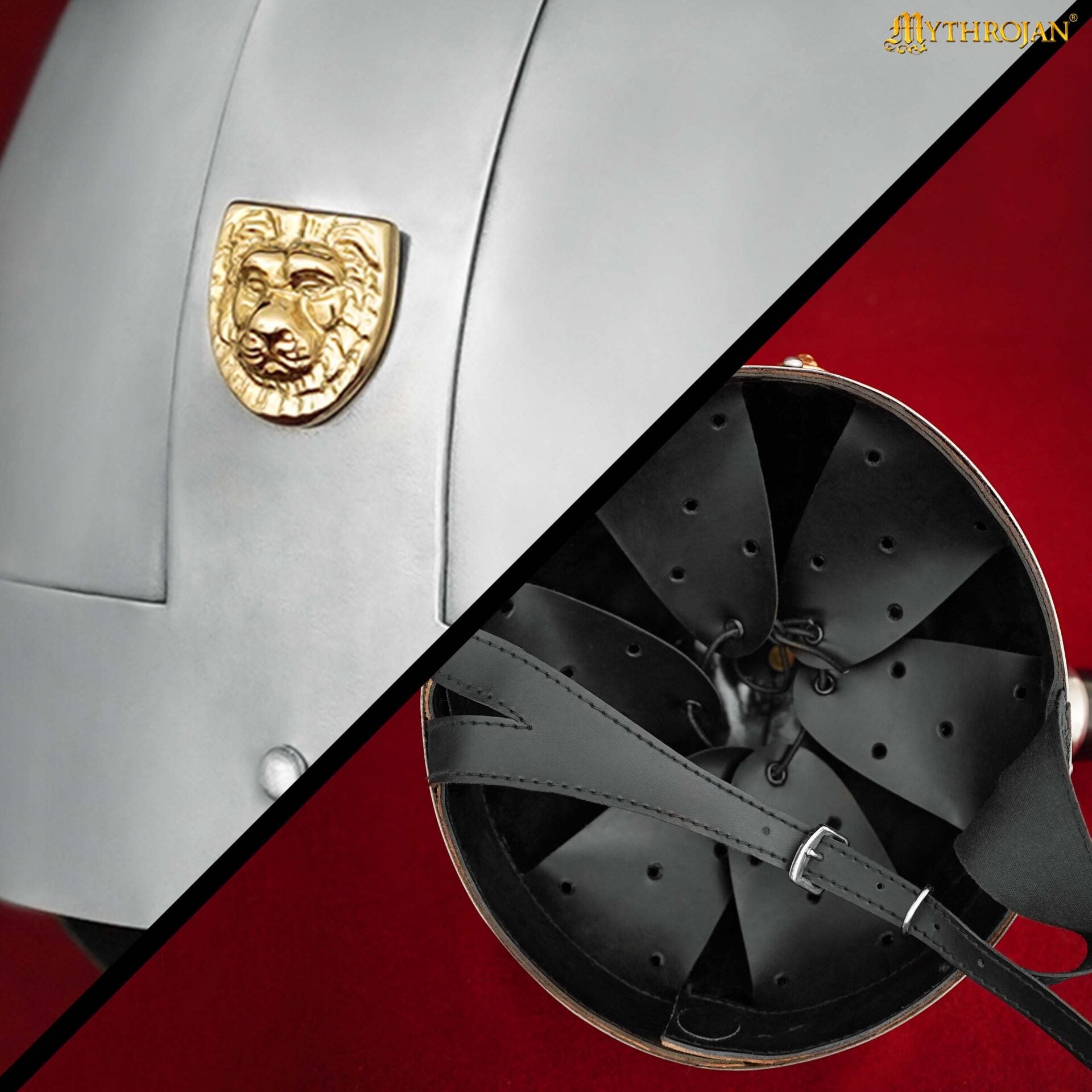 Casco Vikingo Medieval de Acero con Cuernos, Calibre 20 Acero Suave con Decoración de Latón, Armadura para Disfraces y Larp - Imagen 5