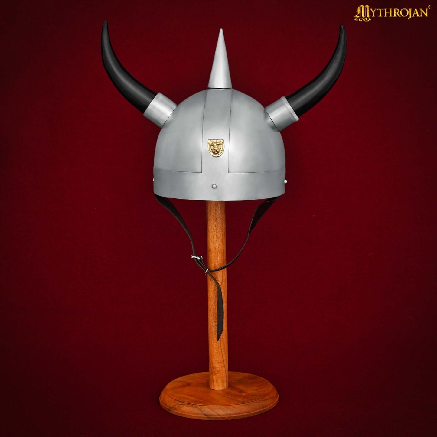 Casco Vikingo Medieval de Acero con Cuernos, Calibre 20 Acero Suave con Decoración de Latón, Armadura para Disfraces y Larp - Imagen 6