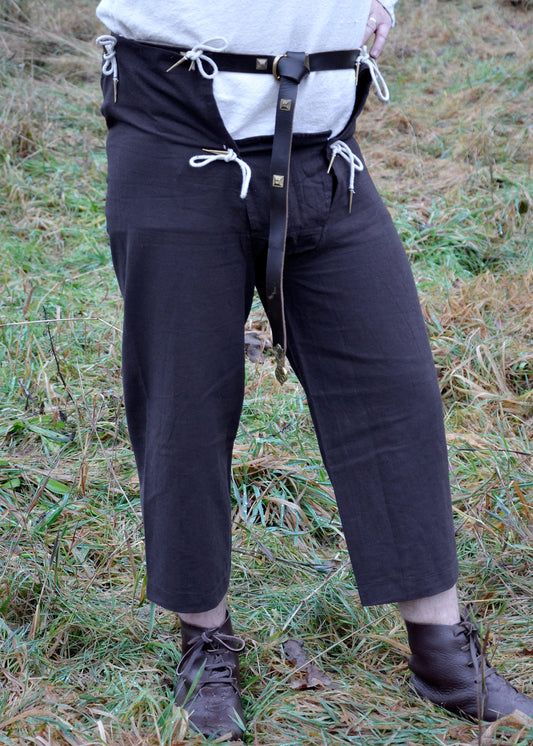 Pantalón medieval con rayas, marrón oscuro ULF-CL-14BR