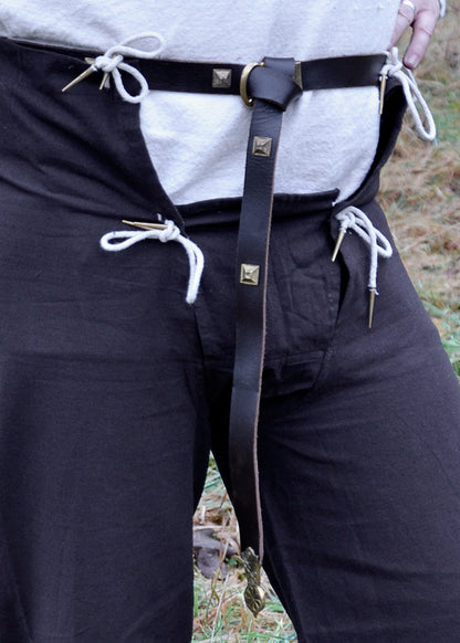 Pantalón medieval con rayas, marrón oscuro ULF-CL-14BR