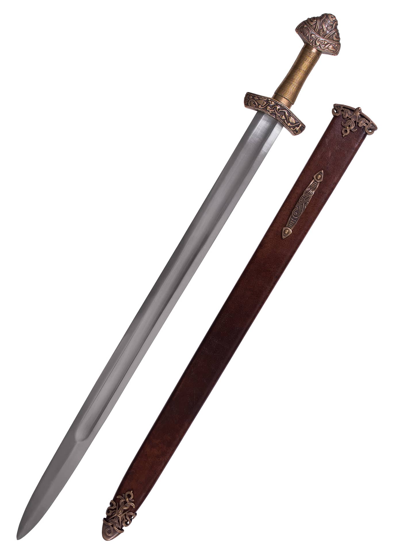 Espada vikinga hecha de Dybäck con vaina, hoja de acero al carbono endurecido 0116040901 - Espadas y Más