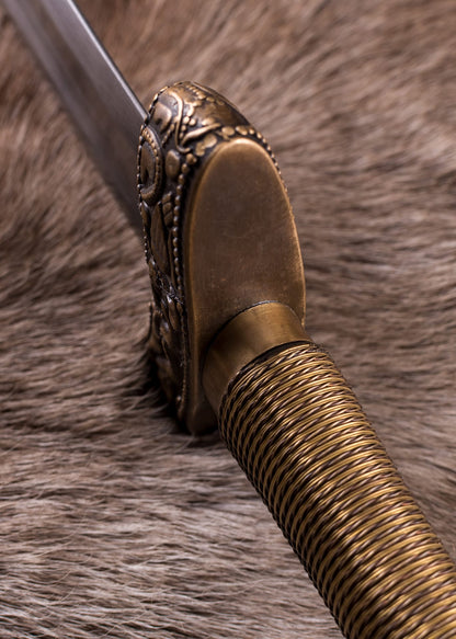 Espada vikinga hecha de Dybäck con vaina, hoja de acero al carbono endurecido 0116040901 - Espadas y Más