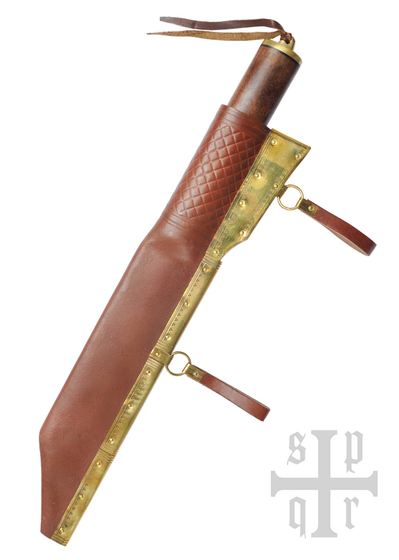 Cuchillo Seax con hoja de acero de Damasco, Mango madera / hueso 0264000216 - Espadas y Más