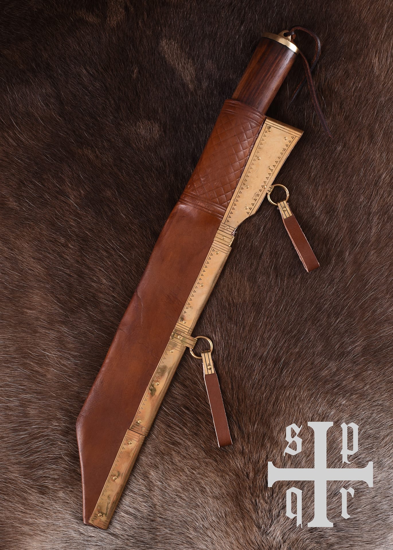 Daga Scramasax, Seax hoja de acero al carbono, mango de madera / hueso 0264000217 - Espadas y Más