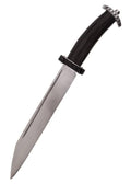0349855308 Cuchillo/hacha corto con asa de cuerno y funda de cuero - Espadas y Más
