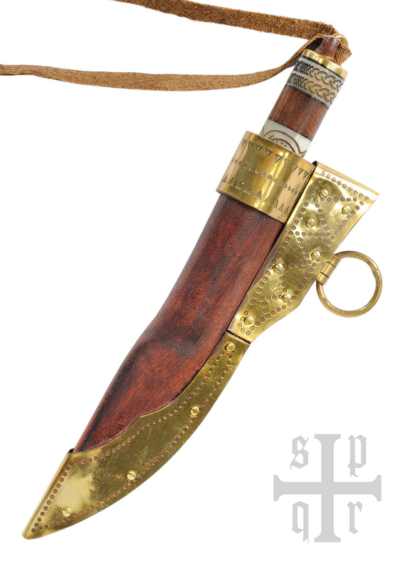 Cuchillo vikingo acero de Damasco con motivos Torslunda 0364000198 - Espadas y Más