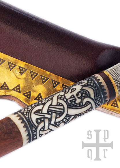 Cuchillo vikingo de acero de Damasco, con serpientes 0364002641 - Espadas y Más
