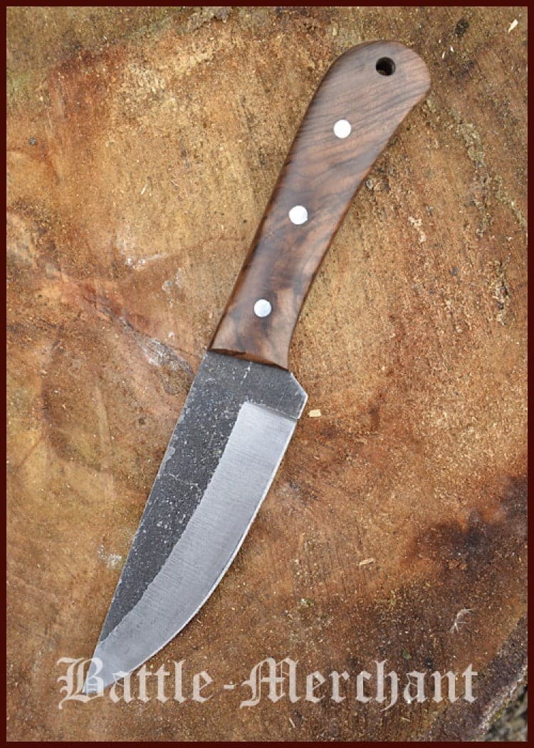 Cuchillo utilitario con empuñadura de nuez y vaina de cuero 0369110001 - Espadas y Más