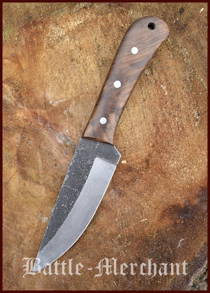 Cuchillo utilitario con empuñadura de nuez y vaina de cuero 0369110001 - Espadas y Más
