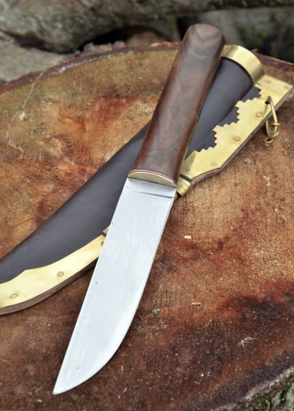 Cuchillo Vikingo con empuñadura de nogal y vaina de cuero 0369110033 - Espadas y Más