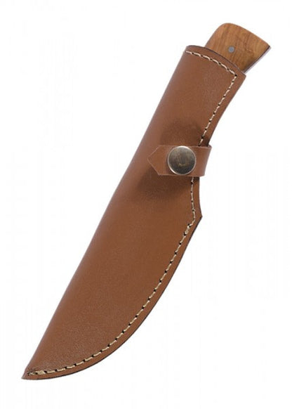 Navaja con mango de olivo y funda de piel 0397000402 - Espadas y Más