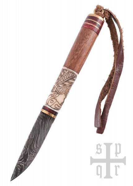 Cuchillo vikingo acero de Damasco con cuervos 0564000234 - Espadas y Más