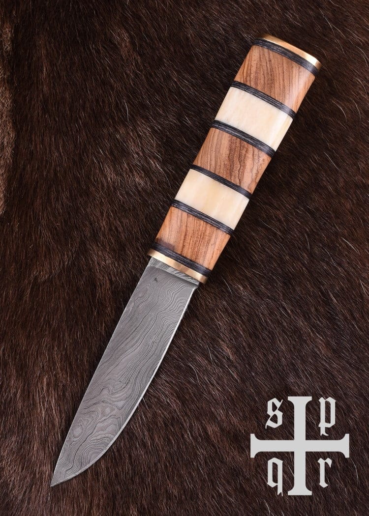 Cuchillo vikingo con hoja de acero de Damasco 0564000237 - Espadas y Más