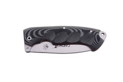 Navaja Cartago micarta negra funda piel 1219-M1 - Espadas y Más